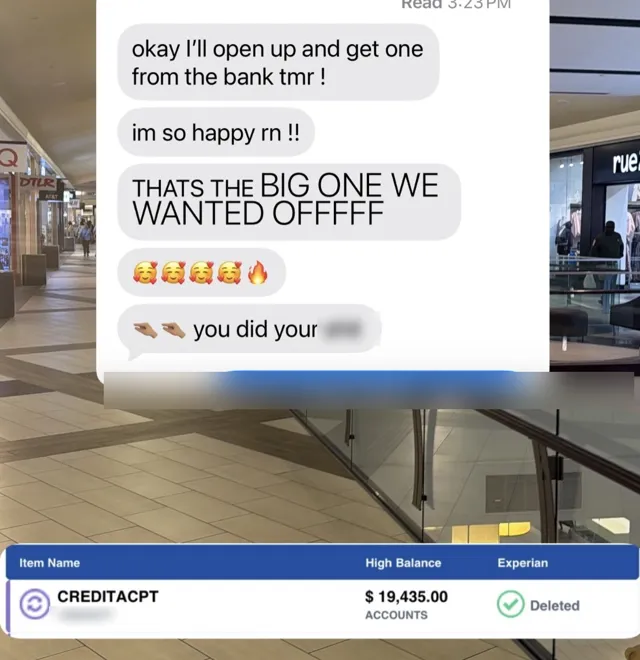 Client text: CreditACPT $19,435 deleted